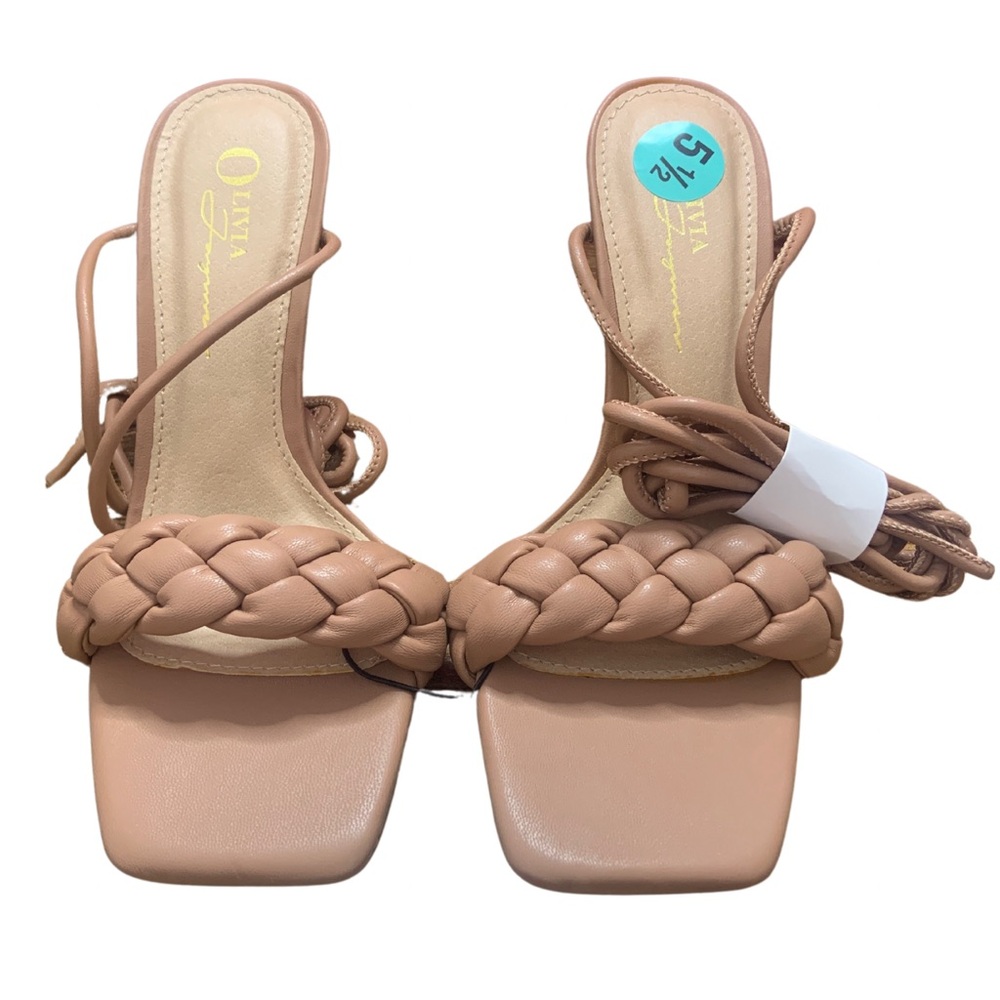 NWT BRAIDED OPEN TOE HEEL SANDALS!!!